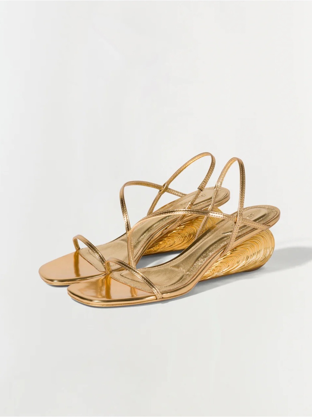 Simkhai The Bridget Shell Wedge Sandal in Gold